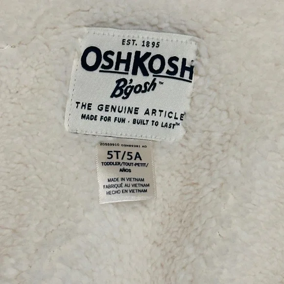 EUC OshKosh B'gosh Zip-Up Polka Dot Sherpa Lined Hoodie. - Picture 7 of 7